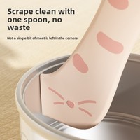 Ouvre-boîte pour nourriture pour chat avec cuillère en gel de silicone et couvercle hermétique pour une conservation optimale, design rond, multi-usages pour l'alimentation des animaux, fabriqué en Chine