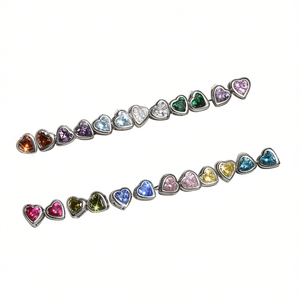 Pendientes de plata con diamantes talla corazón para mujer, joyería romántica para uso diario, pendientes de joyería fina con diamantes naturales amarillos - Product Image 1