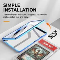 Porte-cartes de visite en métal, protection magnétique double face, étui en verre trempé 100% anti-UV, haute qualité pour cartes de 35 points