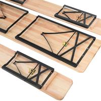 Ensemble de banc de Table à bière, plateau pliant en bois Table de pique-nique Patio jardin 3 pièces