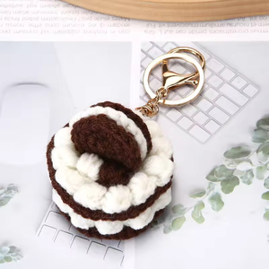 En gros, porte-clés lumineux en peluche au crochet, fini, doux, en forme de gâteau Dim Sum de dessin animé, pendentif dessert, breloque pour accessoires de <span class=keywords><strong>voiture</strong></span> et de sac - Product Image 3