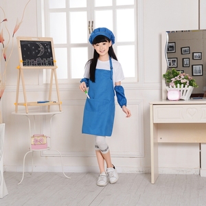 <span class=keywords><strong>Delantal</strong></span> y sombrero <span class=keywords><strong>de</strong></span> chef para niños con logotipo personalizado, conjunto <span class=keywords><strong>de</strong></span> delantales para niños con bolsillos para cocina, pintura para hornear para niños y niñas - Product Image 2