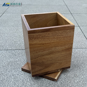 Soporte <span class=keywords><strong>para</strong></span> utensilios de madera de acacia <span class=keywords><strong>para</strong></span> encimera, soporte <span class=keywords><strong>para</strong></span> espátula de cocina giratorio de 360 °, organizador de almacenamiento Caddy - Product Image 4