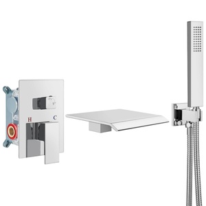 <span class=keywords><strong>Robinet</strong></span> de baignoire mural cascade avec douchette, ensemble de remplissage de baignoire monocommande chromé - Product Image 1