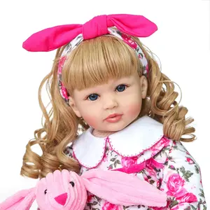 2021 Reobrn幼児人形エレガントなプリンセスガール60CMシリコンベベ生まれ変わった人形ブリンケドス子供おもちゃギフト
