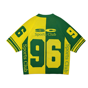 เสื้อสเวตเตอร์ฟุตบอลฤดูหนาวสำหรับแฟนคลับ ปักโลโก้เองได้ ผ้าขนสัตว์ 100% ถักหนา ทรงเจอร์ซีย์ คอวี ทรงบ็อกซี่ แบบครอป - Product Image 2