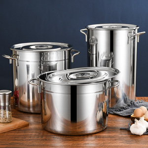 أواني طهي من الفولاذ المقاوم للصدأ سلسلة 2.2 بسعة 14.5 لتر - 84.5 لتر، صالحة للطعام، مع غطاء عمودي قابل للتعليق - Product Image 3