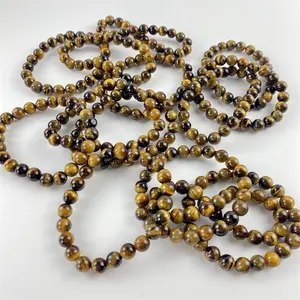 Hot Sale High Quality Spiritual Healing Natural Crystal Yellow Tiger Eye Stone Bracelet For Gifts