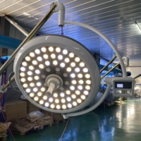 Lampe chirurgicale LED à double dôme sans ombre, haute luminosité CRI 98, support réglable, équipement d'éclairage professionnel pour interventions chirurgicales