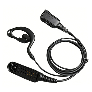Écouteurs tactiques intra-auriculaires ETMY en plastique avec sangle d'épaule pour radios bidirectionnelles série GP, usage professionnel de sécurité, noir, CE - Product Image 1