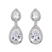 Boucles d'oreilles clous en zircon pour femme RAKOL EP1068, plaquées argent/or, tendance, certifiées par un tiers, pour mariage et mariée