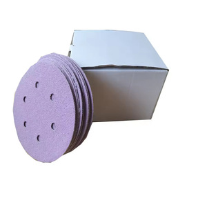 Roxo 150mm Cerâmica Gancho e <span class=keywords><strong>Loop</strong></span> Lixa Disco Disco De Lixa Redonda para Remoção e Resurfacing Multi Buraco - Product Image 4