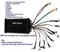 Contrôleur à onde sinusoïdale 48/52V72V2000W MTX 45A avec accélérateur, kits de conversion de moteur de moyeu arrière pour vélo électrique SW900 Color UKC1+