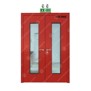 Khung Màu Đỏ <span class=keywords><strong>Tempered</strong></span> <span class=keywords><strong>Glass</strong></span> <span class=keywords><strong>Fire</strong></span> Rated <span class=keywords><strong>Door</strong></span> Với <span class=keywords><strong>Exit</strong></span> Push Bar - Product Image 5