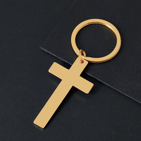 Ywyougang Individuell Gravierter Kreuz-Schlüsselanhänger, Edelstahl Blanko-Kreuz-Anhänger Schlüsselring für Lasergravur Personalisiertes Geschenk