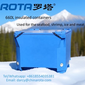 Bacs <span class=keywords><strong>à</strong></span> poisson de stockage isolés en plastique 660L Conteneur de transport de poisson vivant Boîte isotherme - Product Image 2