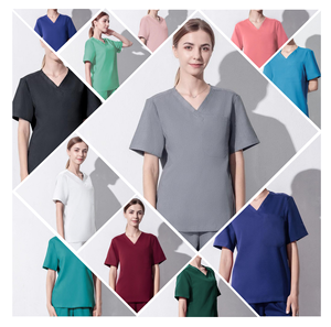 Stokta 42019 Unisex mavi Housemaid üniforma hizmetçi ve dadı hemşire ameliyat elbisesi hastane scuniforms üniforma setleri hemşire tasarım kısa - Product Image 4