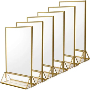 Soporte acrílico <span class=keywords><strong>para</strong></span> NÚMERO DE MESA DE BODA, marcos de fotos de doble cara, letrero <span class=keywords><strong>para</strong></span> menú de restaurante, tarjetas de recetas, exhibición de fotos - Product Image 6