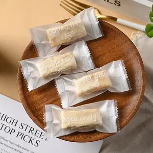 Hot bán ấm ngắn thiết kế văn bản nền trắng mờ máy niêm phong túi để đóng gói Kẹo Kẹo hạnh phúc Cookie nướng Snack
