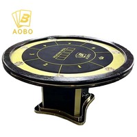 Table de poker Texas Hold'em ronde de 120 cm, table de poker professionnelle de casino avec design de luxe personnalisé
