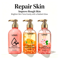 Ensemble Shampoing et Après-Shampoing OEM à l'Acide Hyaluronique et aux Acides Aminés, Contrôle du Sébum, Anti-Pelliculaire, Gel Douche Oolong, Parfum Authentique