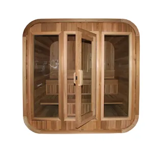 Factory NEW Top quality thermo wood construction outdoor sauna room steam bath for 2-6 person spa tubs sauna room