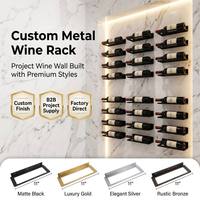 Porte-bouteilles mural en alliage d'aluminium, support flottant creux pour bouteilles de vin, présentoir élégant en métal pour la maison, le bar ou la cuisine