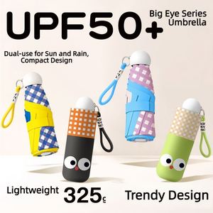 Parapluie de poche portable personnalisé en usine, 8 baleines, 5 plis, en vinyle anti-UV, avec motif de dessin animé mignon et sangle en silicone, pour femmes, filles, garçons, enfants, cadeau de voyage - Product Image 2