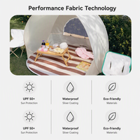 Tente de plage automatique pour 1-2 personnes, protection UV50+, abri solaire à ouverture rapide, auvent familial à une chambre, portable, respirant, en polyester