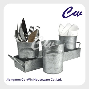 Bộ <span class=keywords><strong>3</strong></span> Chậu Cây Làm Vườn Bằng Sắt Kim Loại Trang Trí Kèm Khay Chậu Trồng Cây Nhà Kính Sân Trong Nhà Ngoài Trời Chậu Thảo Mộc Chậu Hoa - Product Image 5