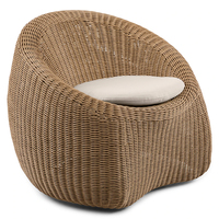 Ensemble de chaises œuf modernes en rotin tressé pour l'extérieur, chaises longues de patio avec coussins, meubles de jardin et de balcon