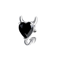 INS Halloween argent placage bijoux mignon dessin animé Zircon petit diable boucles d'oreilles pour les femmes