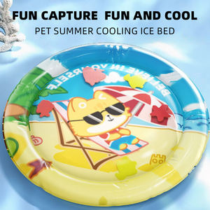 Tapis rafraîchissant rond en PVC réutilisable pour animaux de compagnie, rempli d'eau, pour chiens et chats, soulagement de la chaleur estivale, portable, lavage à la main uniquement - Product Image 5