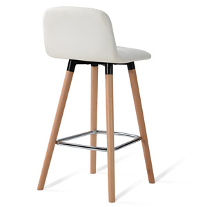 <span class=keywords><strong>Taburete</strong></span> <span class=keywords><strong>de</strong></span> <span class=keywords><strong>bar</strong></span> con respaldo, asiento <span class=keywords><strong>de</strong></span> madera maciza y reposapiés cromado para uso en bares - Product Image 1