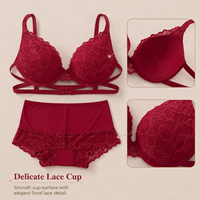 Ensemble soutien-gorge et culotte pour femmes, design à double bretelle dorsale, dentelle, bretelles réglables, plusieurs couleurs