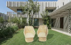 ชุดเก้าอี้หวายทำมือแบบคลาสสิก ปี 2024 เป็นมิตรกับสิ่งแวดล้อม 2 ที่นั่ง นั่งสบาย เหมาะสำหรับวิลล่า ลานบ้าน ห้องนั่งเล่น เฟอร์นิเจอร์สวน - Product Image 3