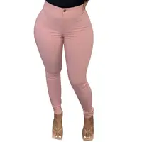 סיטונאי OEM נשים למתוח גבוהה מותן צבעים בוהקים סקיני ג 'ינס אלסטיים מכנסיים מוצק צבע מכנסיים נשים מכנסי עיפרון