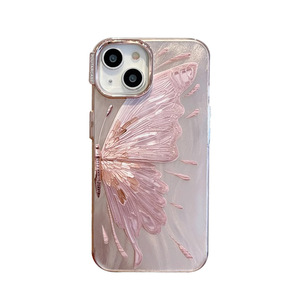 Nouvelle <span class=keywords><strong>coque</strong></span> de téléphone à motif papillon et coquillage pour <span class=keywords><strong>iPhone</strong></span> 15/14 Pro/13/<span class=keywords><strong>12</strong></span> Pro/11, accessoires de téléphone dégradés - Product Image 2