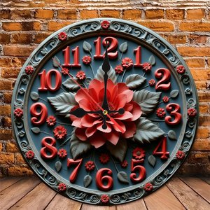 Round Wooden Wall <b>Clock</b> 25Cm Antique Decor Silent Non Ticking For Home Living Room Villa Decor - Product Image 4