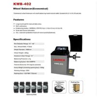 LAUNCH KWB-402 Équilibreuse de roues de voiture portable avec plage de jantes de 10 à 30 pouces et vitesse de 150 à 220 tr/min, compatibilité multi-pneus