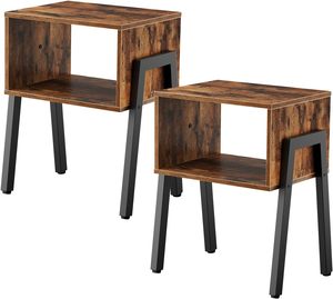 Kleine bijzettafelset, stapelbaar, bijzettafel van natuurlijk hout, uniek design, geschikt voor kleine ruimtes, slaapkamer, woonkamer - Product Image 1