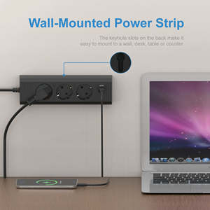 Multiprise standard européenne à 3 prises, câble de 1,<span class=keywords><strong>5</strong></span> m, rallonge avec 2 ports USB-A et 2 ports USB-C - Product Image 4