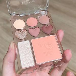 Coeur <span class=keywords><strong>Fard</strong></span> <span class=keywords><strong>À</strong></span> Paupières Blush Surligneur Palette Caramel Rose Brun Terre Tons Tout En Un Maquillage - Product Image 5