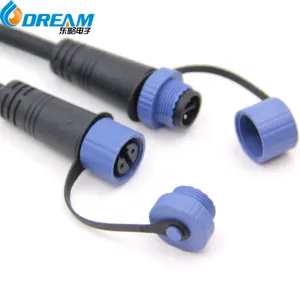 Conector de 3 pinos m15 elétrico ce ul, conector fêmea ou macho, para iluminação, cabo de alimentação