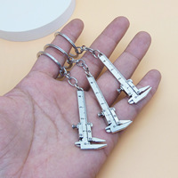 Mini porte-clés mousqueton en alliage de zinc, pendentif outil de mesure vintage créatif et tendance, en forme de jauge vernier miniature, pour breloque de sac