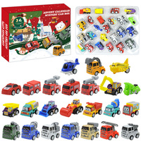 24PCS Camion de Pompiers Militaire Véhicule d'Ingénierie Pelle Boîte Aveugle pour Noël Compte à Rebours Calendrier Cadeau de Vacances