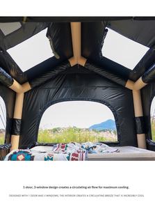 Tente de camping <span class=keywords><strong>gonflable</strong></span> HOUMU de 6,5 m² avec <span class=keywords><strong>auvent</strong></span> amovible, installation en 5 minutes, UPF50+, tente de glamping familiale avec accessoires complets - Product Image 2