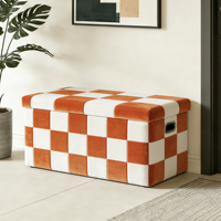 Nouvelle Arrivée 2026 : Ottoman de Rangement Pliable en Velours avec Coffre de Rangement pour Salon, Chambre et Canapé-Lit