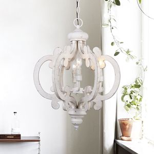 Lustre Rétro en Bois et Métal Style Campagne Française, Lampe Suspendue Type Bougie pour Hall d'Entrée et Chambre, Design de Créateur, Vente en Gros, Projet Personnalisé - Product Image 2