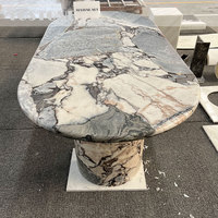 Table à manger en marbre naturel de luxe haut de gamme Tostone, vente chaude, pour villa de luxe, mobilier de salle à manger de manoir privé